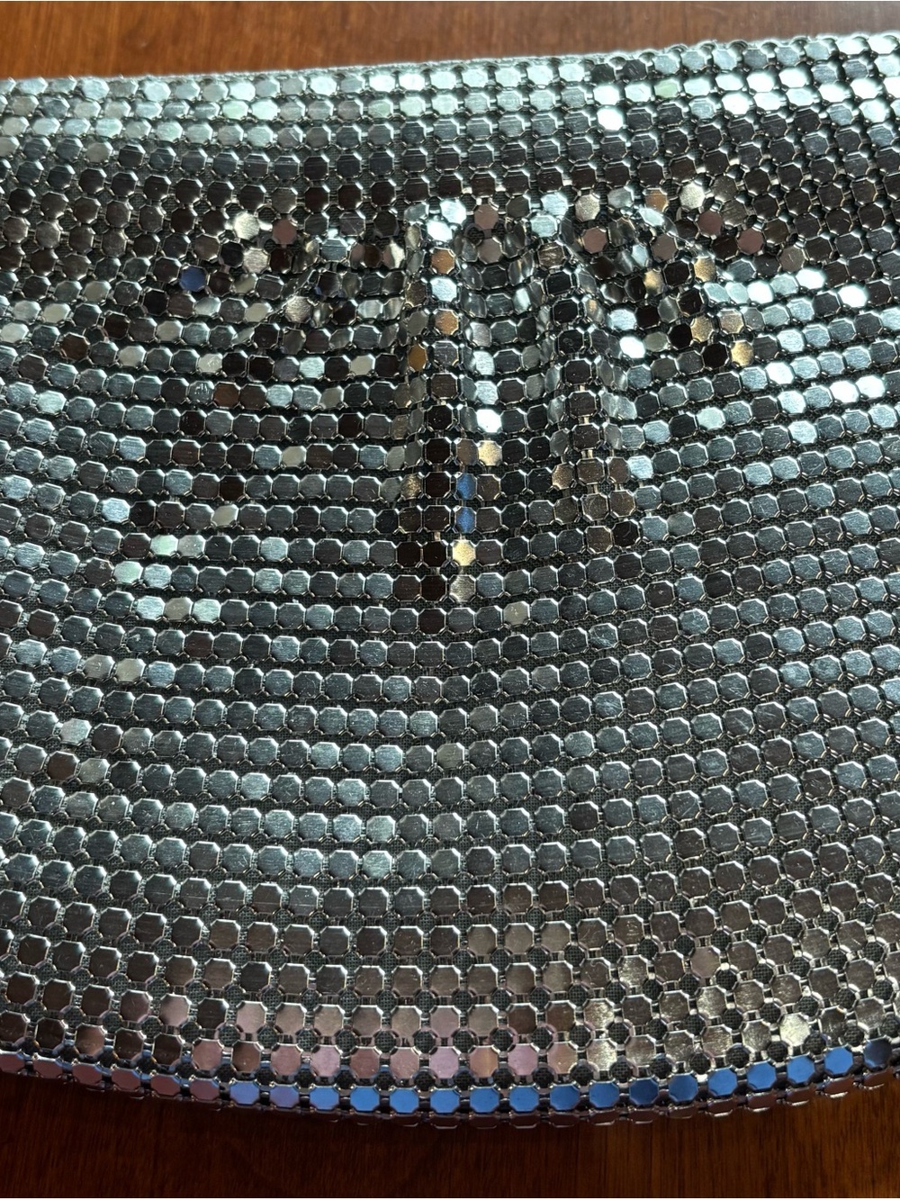 Vintage Silver Sequin Mesh Clutch